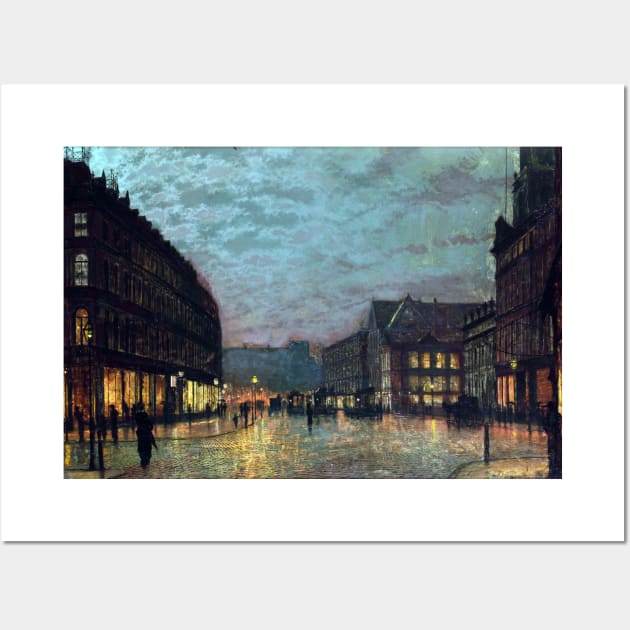 John Atkinson Grimshaw Boar Lane Leeds Lamplight Wall Art by pdpress